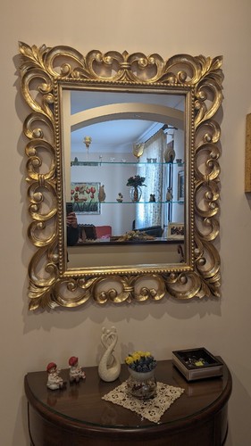 Specchio con cornice legno - con, in
